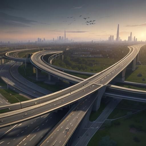 Majestic City Interchange in Fantasy Concept Art