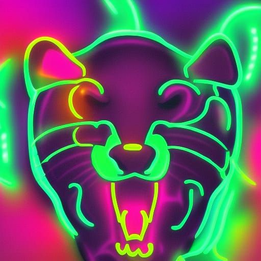 Neon Panther - AI Generated Artwork - NightCafe Creator