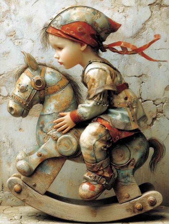 Auf dem Schaukelpferd