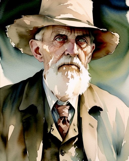 The old man, a watercolor