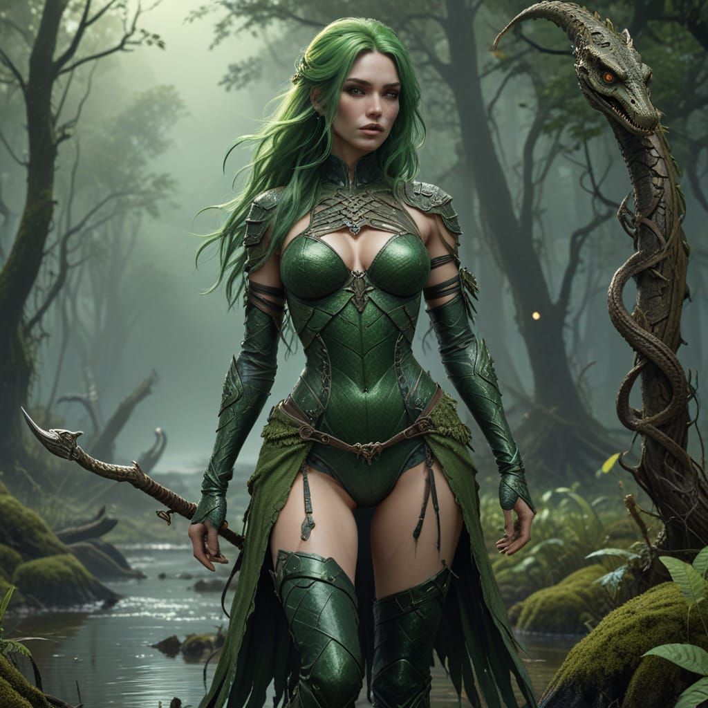 Mystical Swamp Princess in Dark Fantasy Style