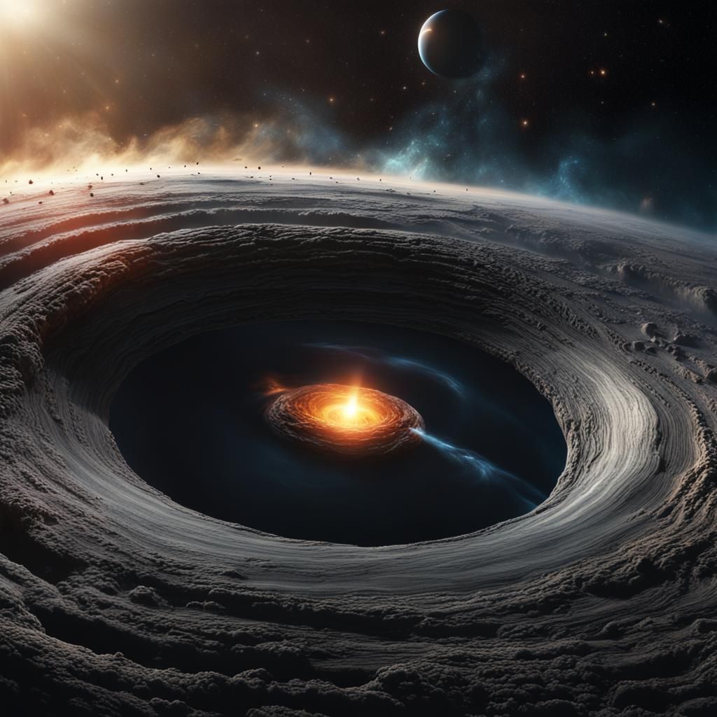 The supermassive black hole is orbited by a smaller black ho...