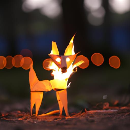 Wolf made of paper