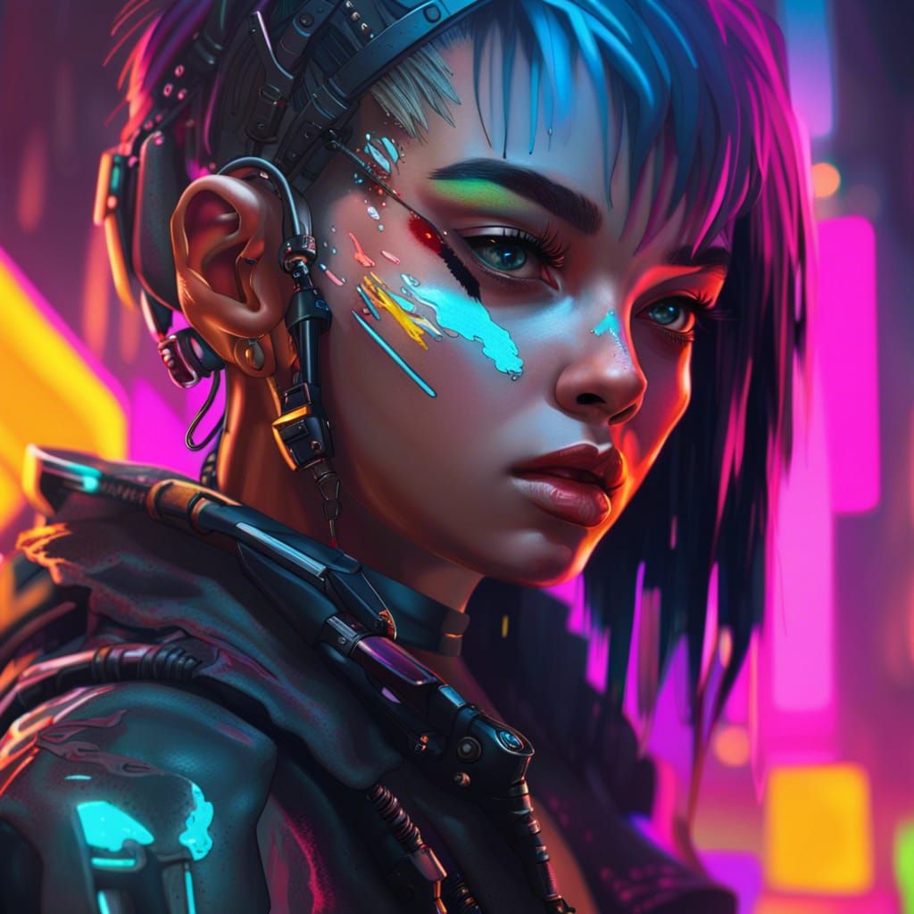 Cyberpunk Girl2 - AI Generated Artwork - NightCafe Creator