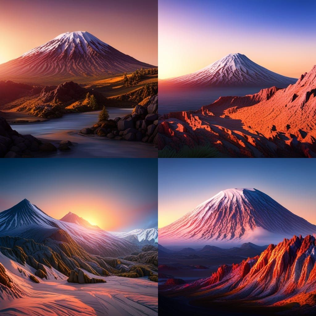 Sunset over Mount St Helens