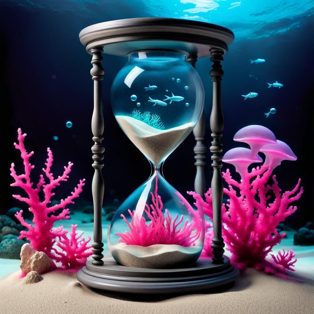 Underwater Hourglass - AI Generated Artwork - NightCafe Creator