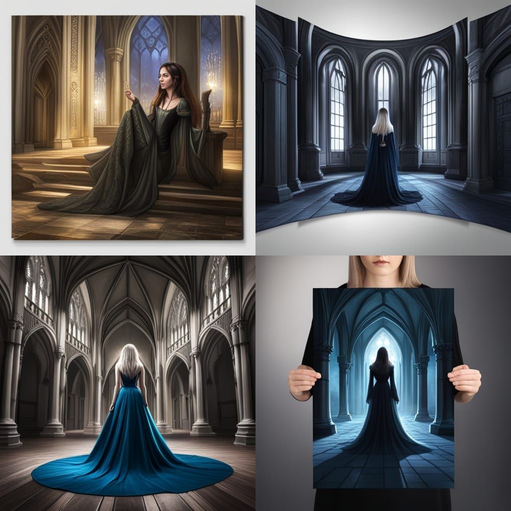 SDXL: ghostly gothic girl inside a haunted Gothic Castle at ...