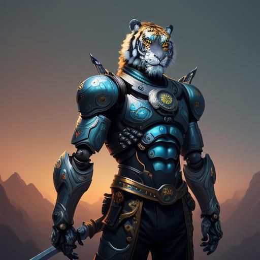 A mechanical robot man-tiger