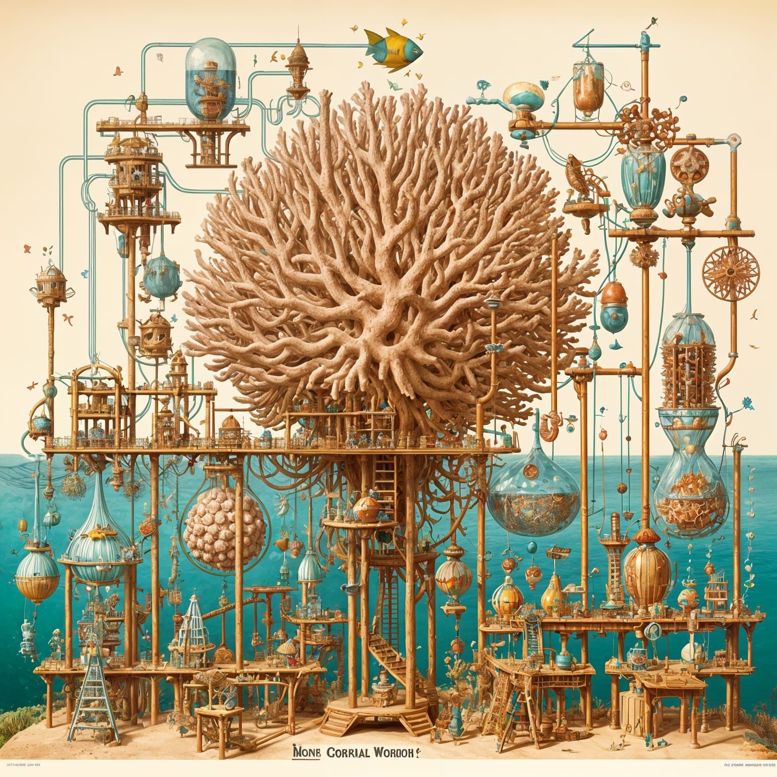 "How Coral Works" by Rube Goldberg