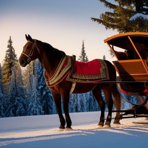 horse sleigh AI Generated Artwork NightCafe Creator