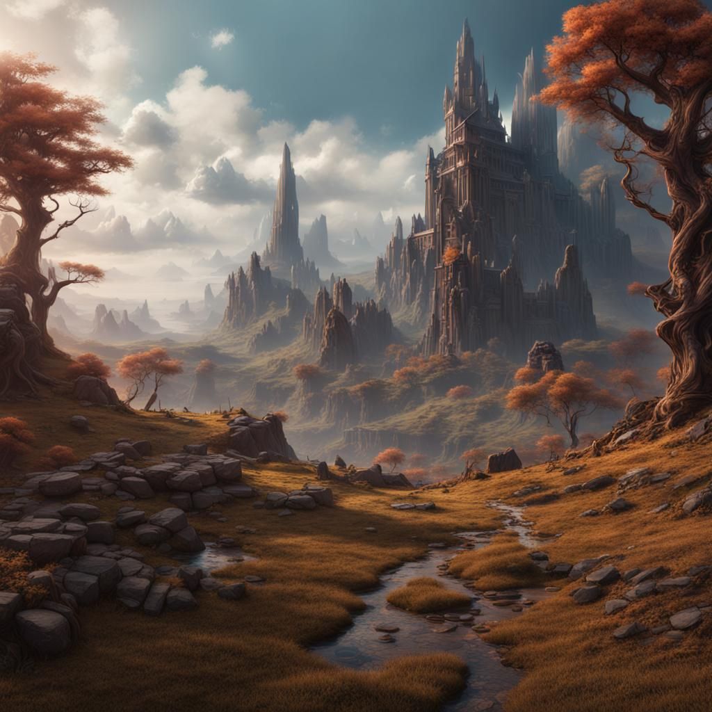 Cinematic fantasy landscape