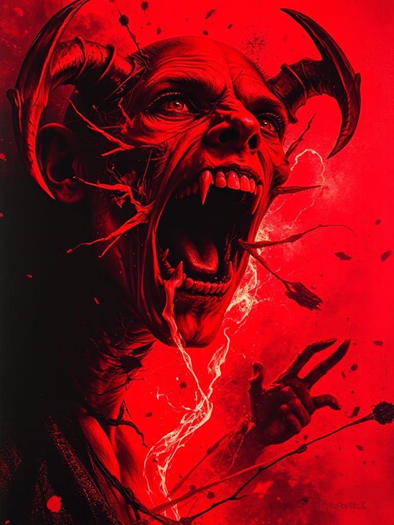 Electric schism connector of both images, Electric crimson sepia-toned quicksilver.  - Start Image 1