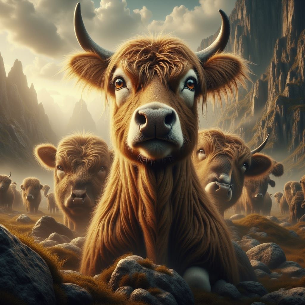 <lora:SuperHyperrealismFlx:1.0> A herd of ungulates in a pasture. 