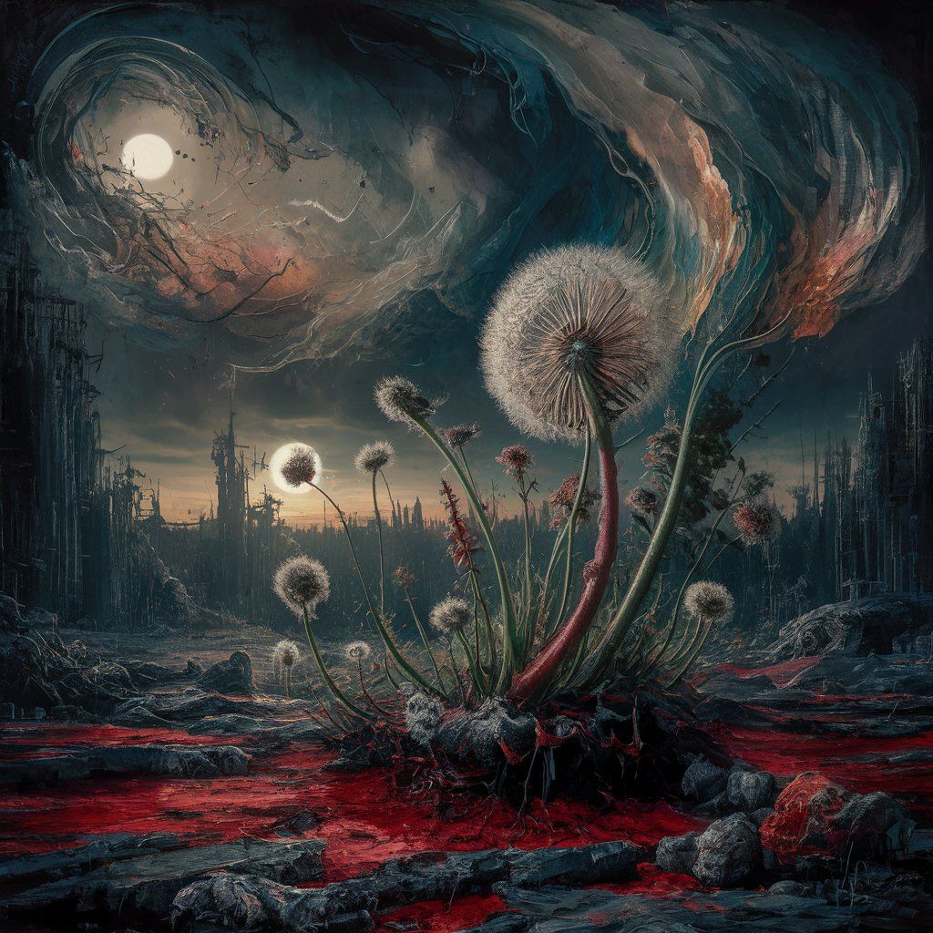 Dandelion amidst the decay and ruins
