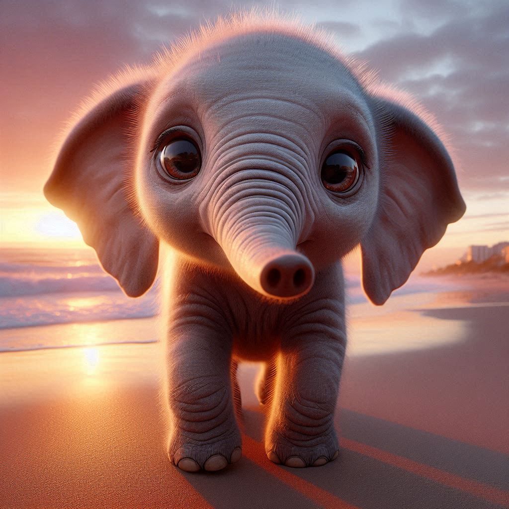 Sunset with a elephant