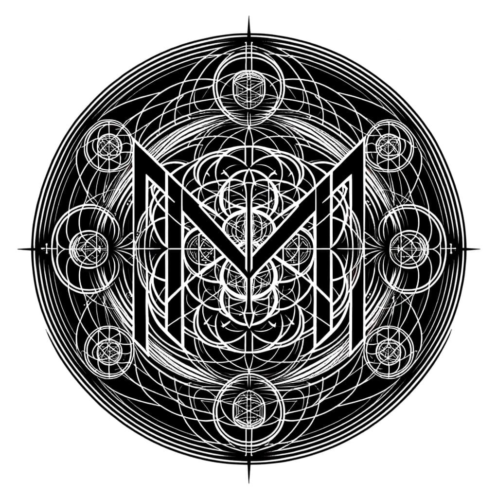 Sacred Geometry Tattoo Sigil with Archangel Michael