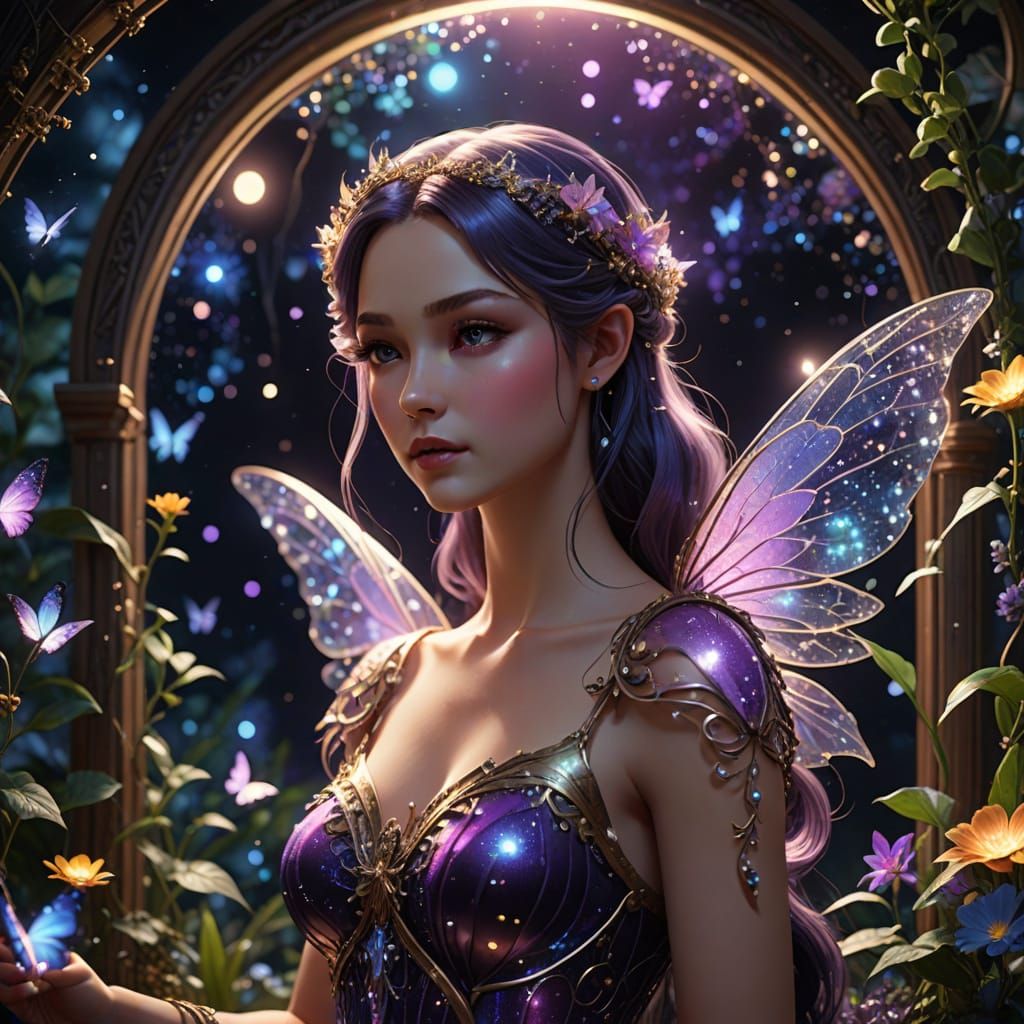 Ethereal Fairy in Luminous Terrarium