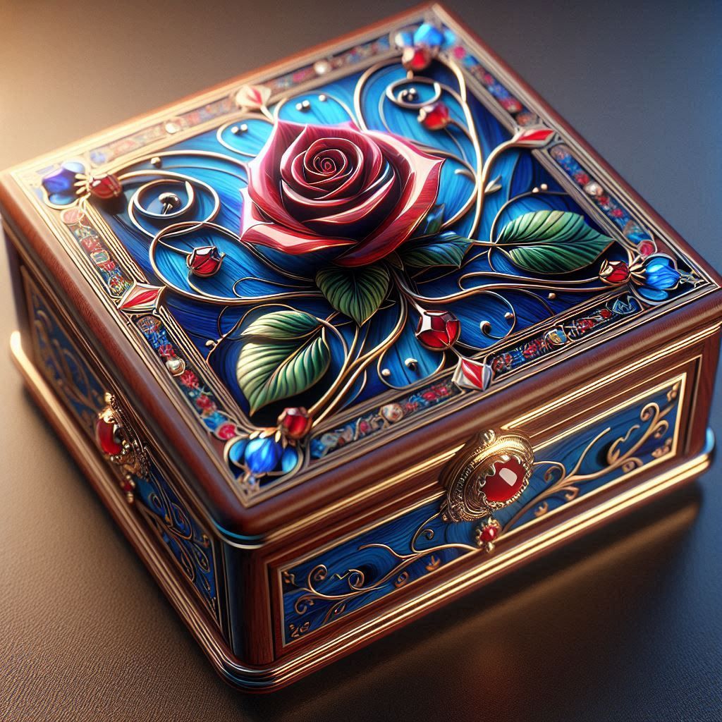 Decorative Music Box Red Rose 2