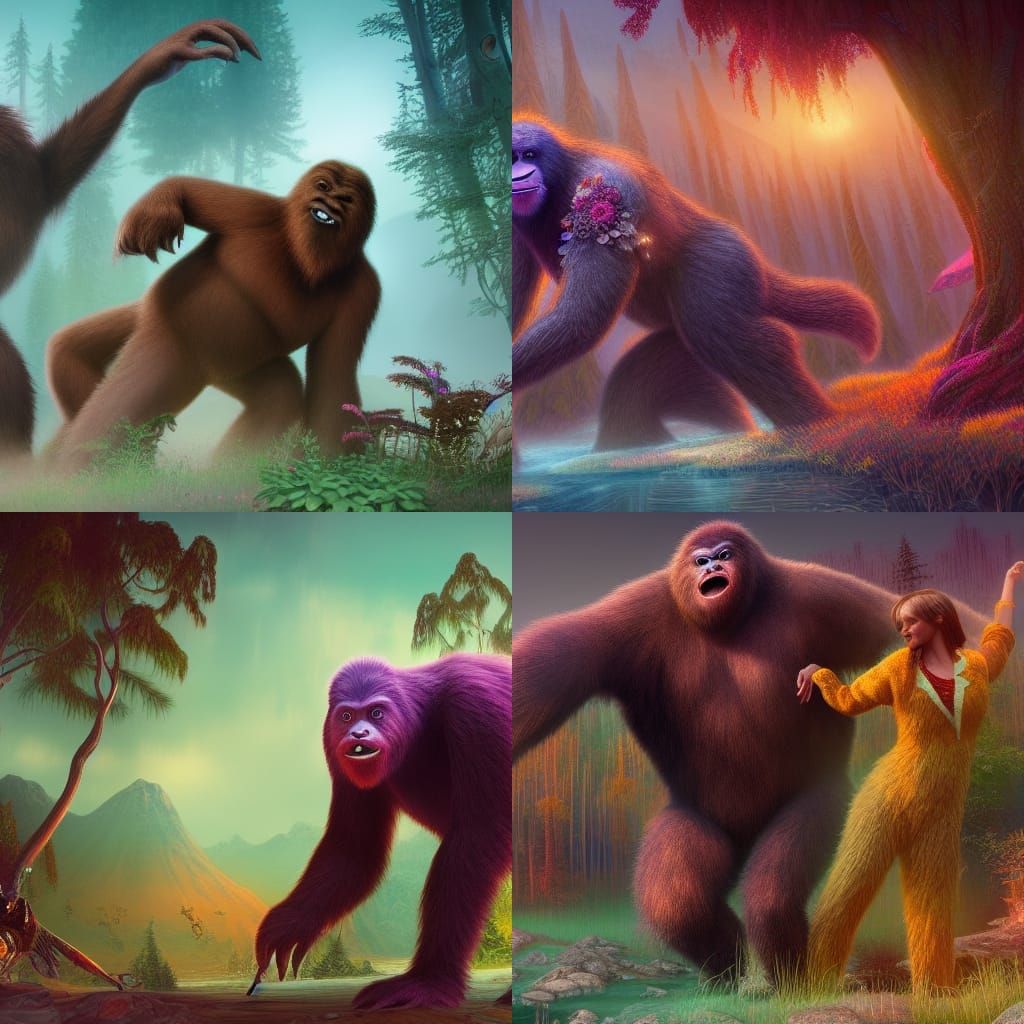 The Bizarre Mating Rituals of the Sasquatch storybook illust...