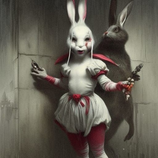 Rabbits from hell - AI Generated Artwork - NightCafe Creator