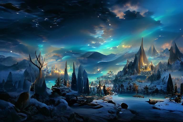 Frosty Night - AI Generated Artwork - NightCafe Creator