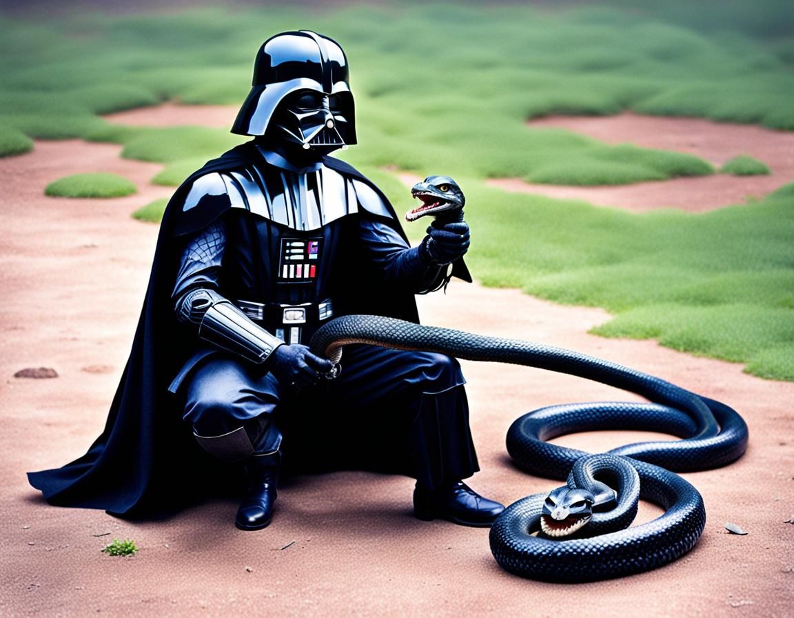 Darth Vader with his pet Cobra snake - AI Generated Artwork - NightCafe ...