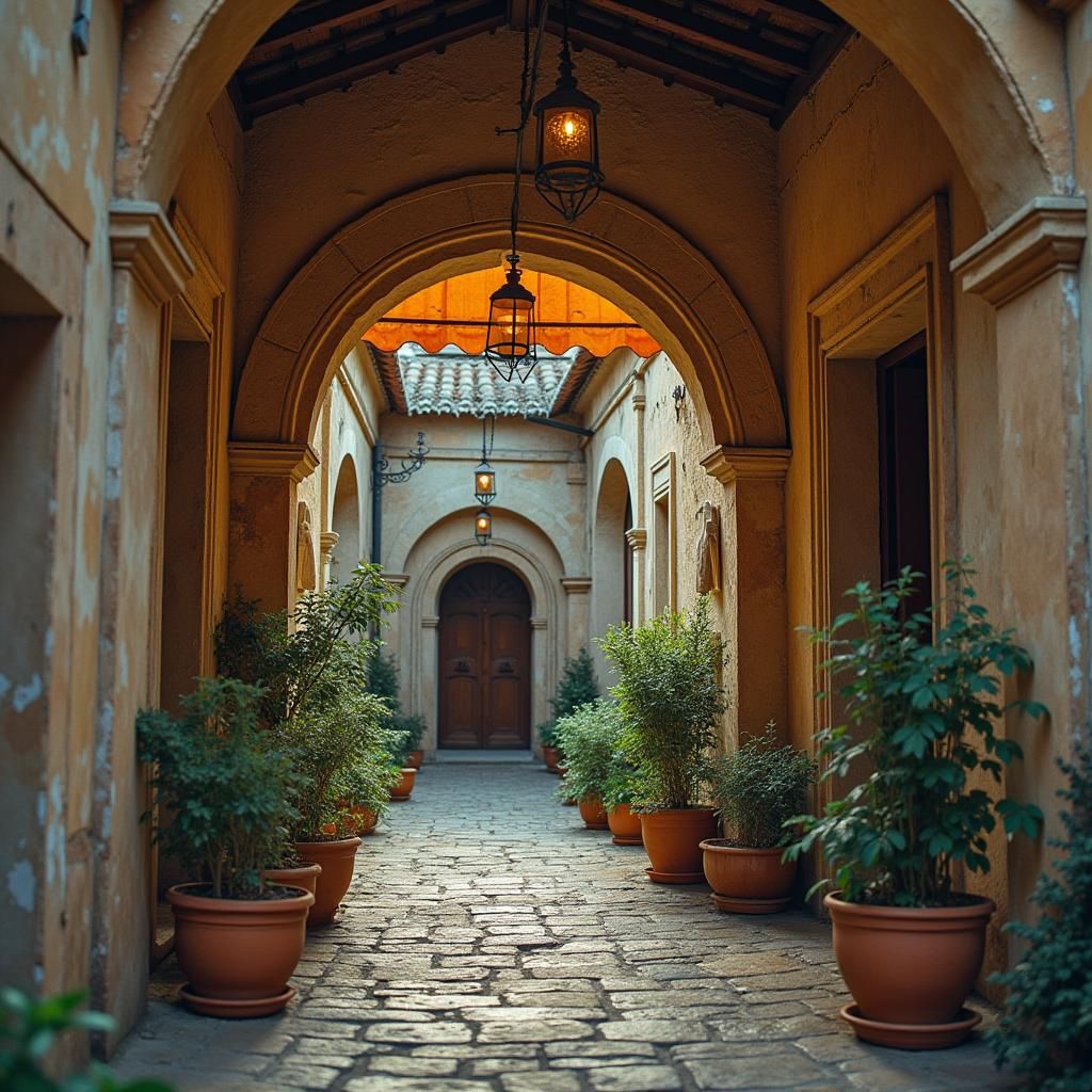 Luxurious Burgundy Curtains in Baroque Living Room