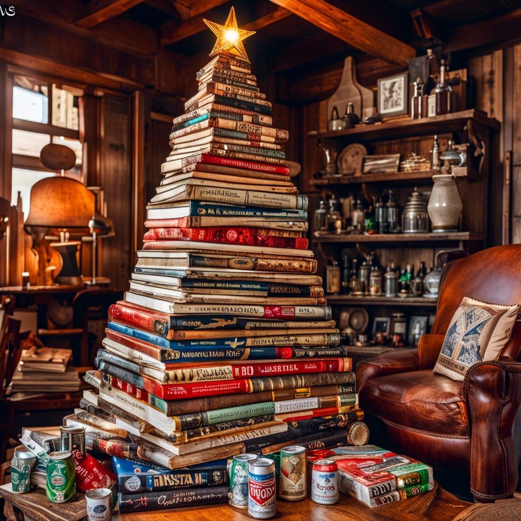 Christmas Tree from Recycled Books   by @undefined