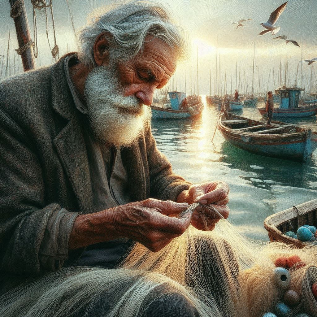 Harbor's Weave: A Fisherman's Craft  by @Kape