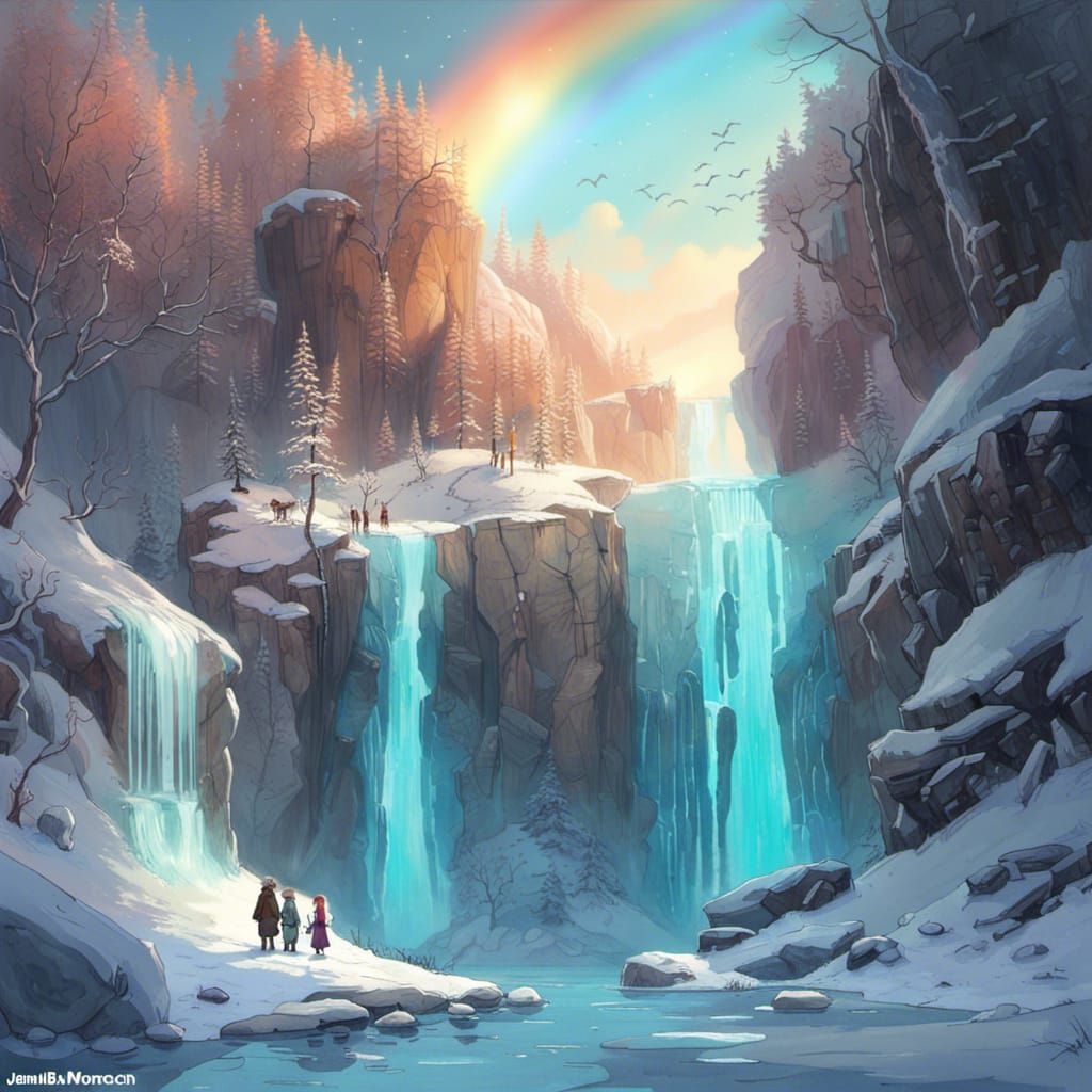 Frozen waterfall   by @Caz Prophetess