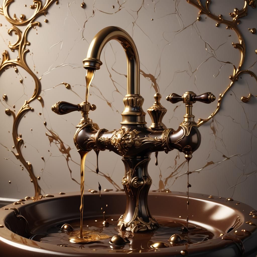 Fantasy Art: Chocolate Faucet with Gold Accents
