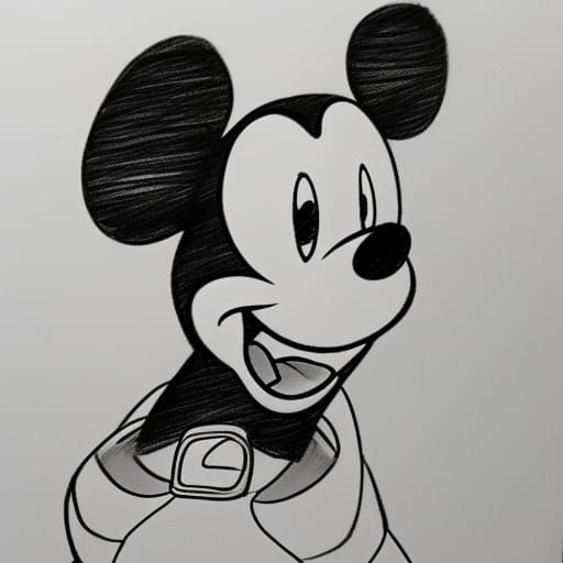 Dippy The Goof :: Disney Cartoon, Pencil Sketch - Ai Generated Artwork 