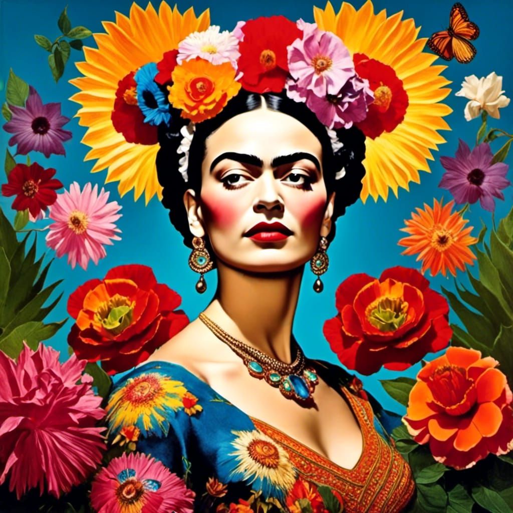 Frida Kahlo intricate details jazz bebop boogaloo cinematic dramatic ...