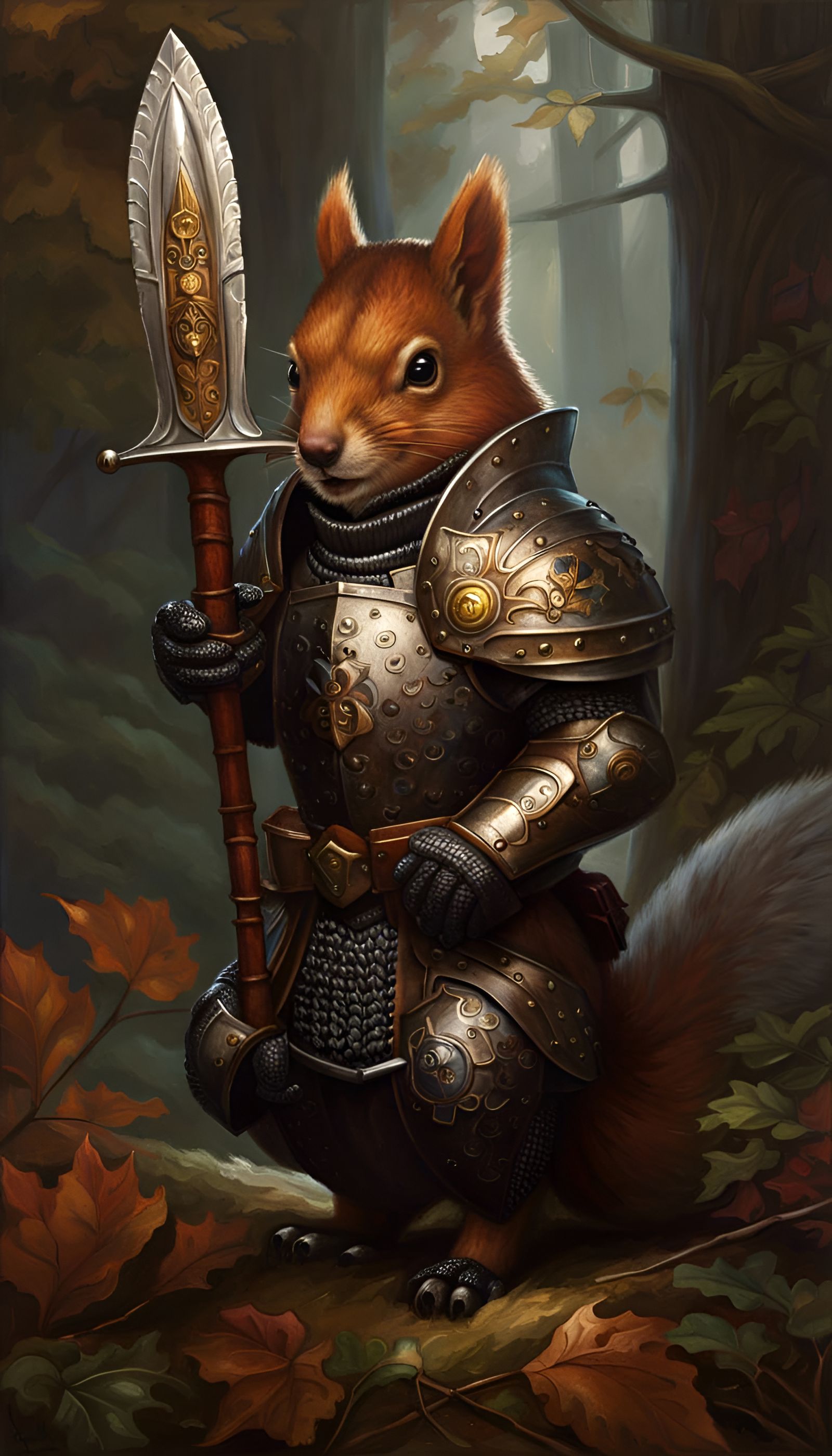 Squirrel Knight with Polearm - AI Generated Artwork - NightCafe Creator