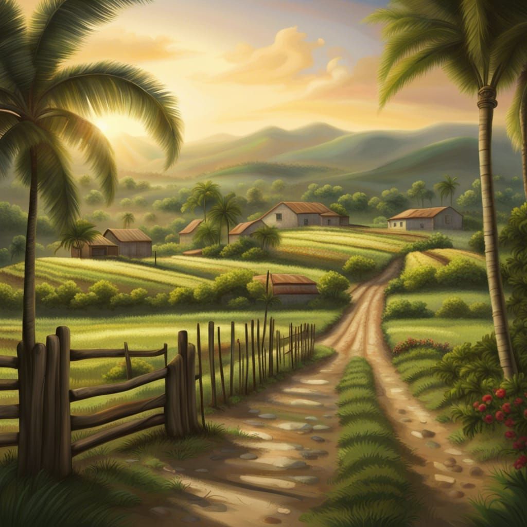 Tropical, equatorial, Beautiful countryside, beautiful Paste...