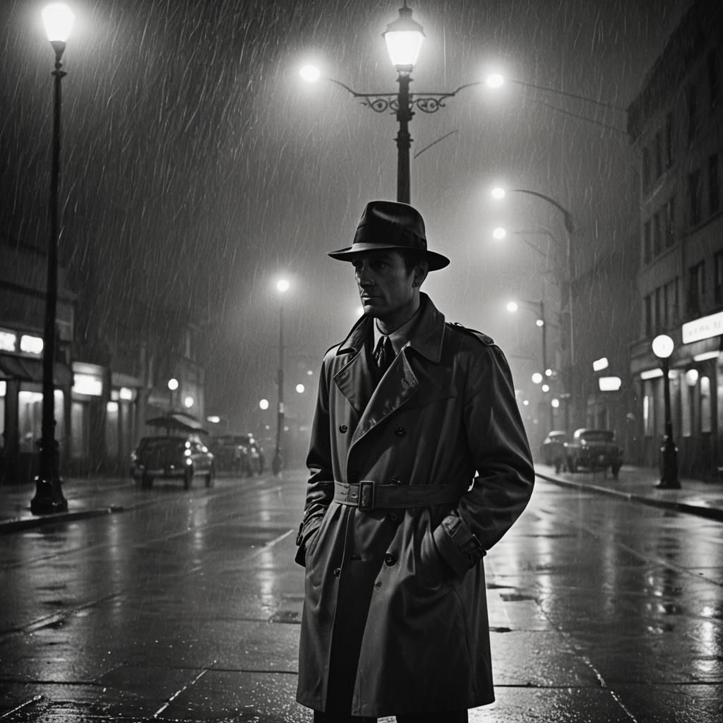 Film noir rainy night   by @Sopratutto