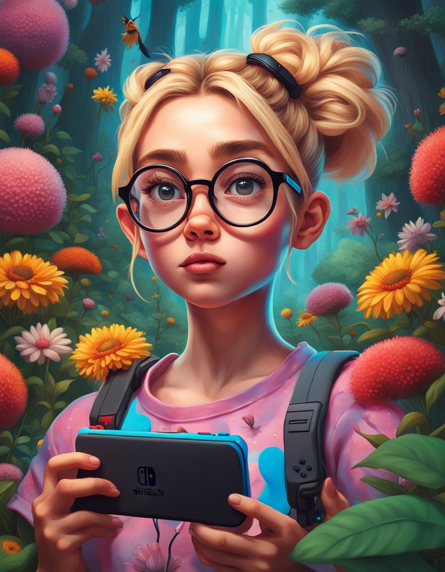 Portrait of a gaming girl