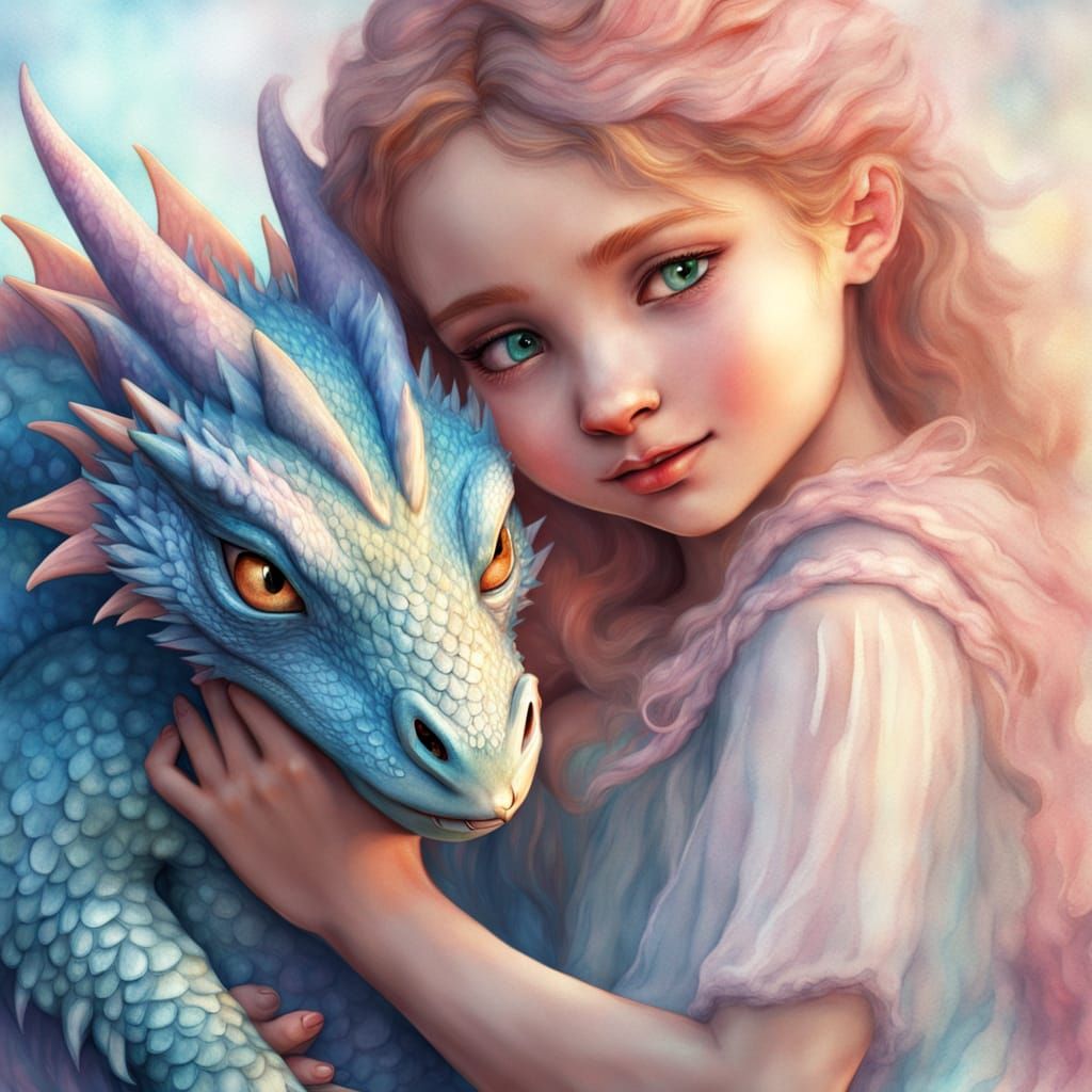 Girl and her Dragon 2  by @paulgarcia