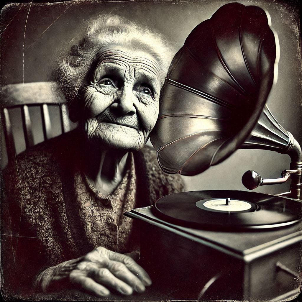 La vieille dame au gramophone