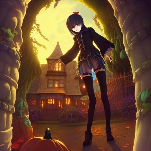 Spooky Girl in the Courtyard