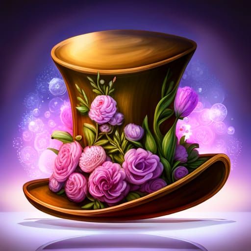 Top Hat with Flowers - AI Generated Artwork - NightCafe Creator