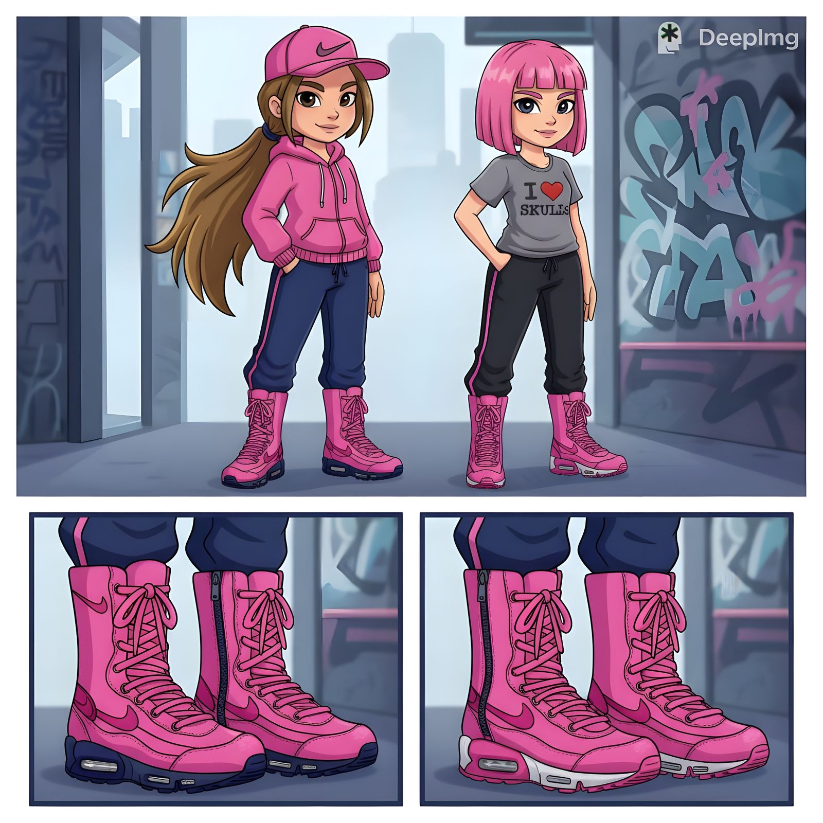 Brianna and Brandy's custom Nike Air Max boots