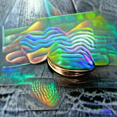 Iridescent rainbow neon spectrum holographic ripples