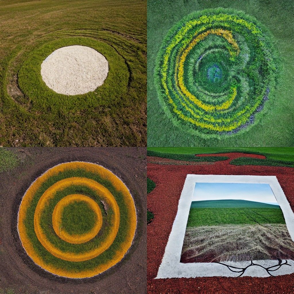 A portrait in the style of Land art