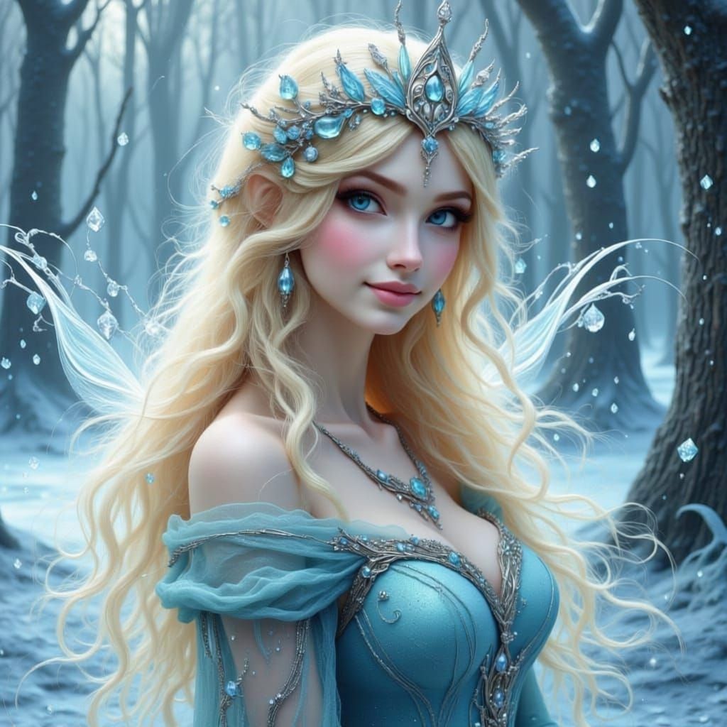 Ethereal Elven Princess in Ice Armor