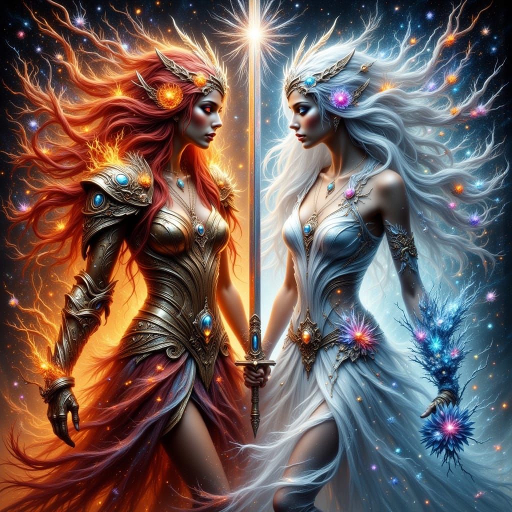 Flame & Frost Goddess -1  by @Deanne