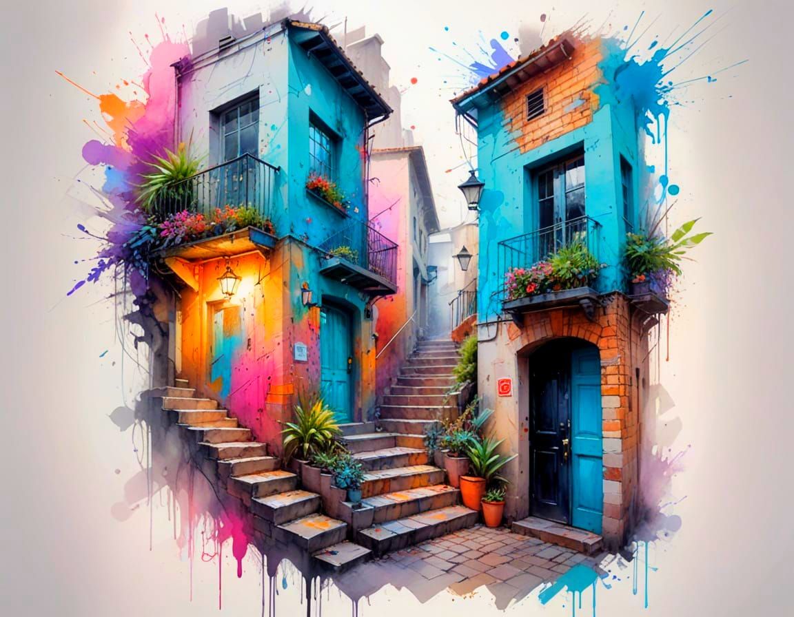 בניינים צבעוניים