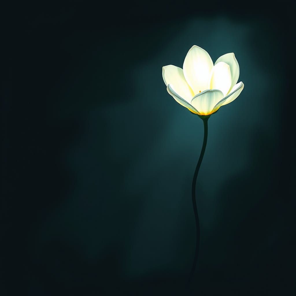 Luminous Flower in Deepest Shadow  by @Mi K L