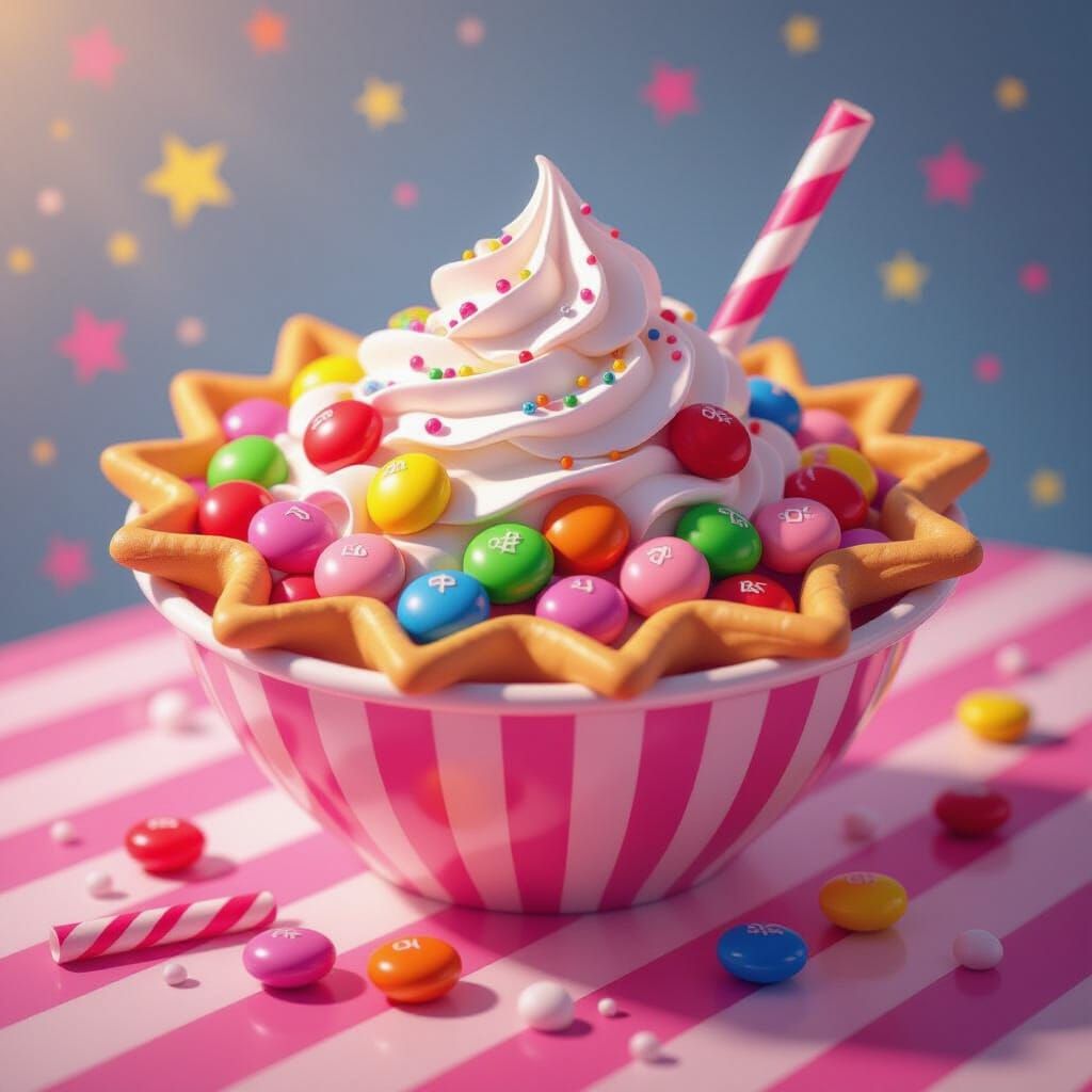 Cardboard Pizza with Candy Art Style