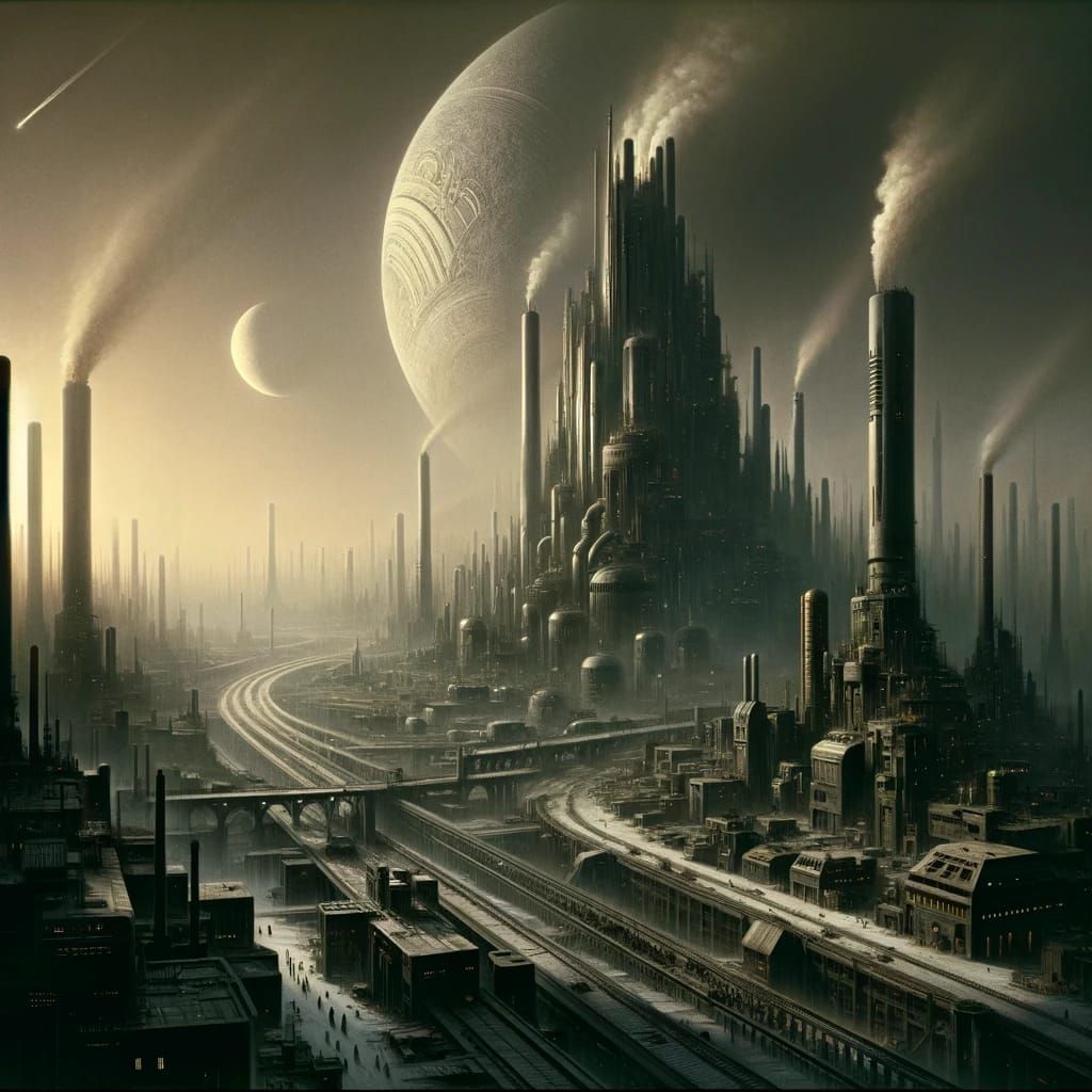 giedi prime (DUNE) cruel and dystopian in nature, ruled by the harkonnens and the na baron